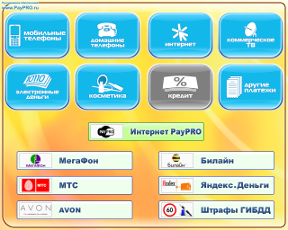Вывод кнопки собственного провайдера "PayPRO интернет" в форму выбора провайдеров